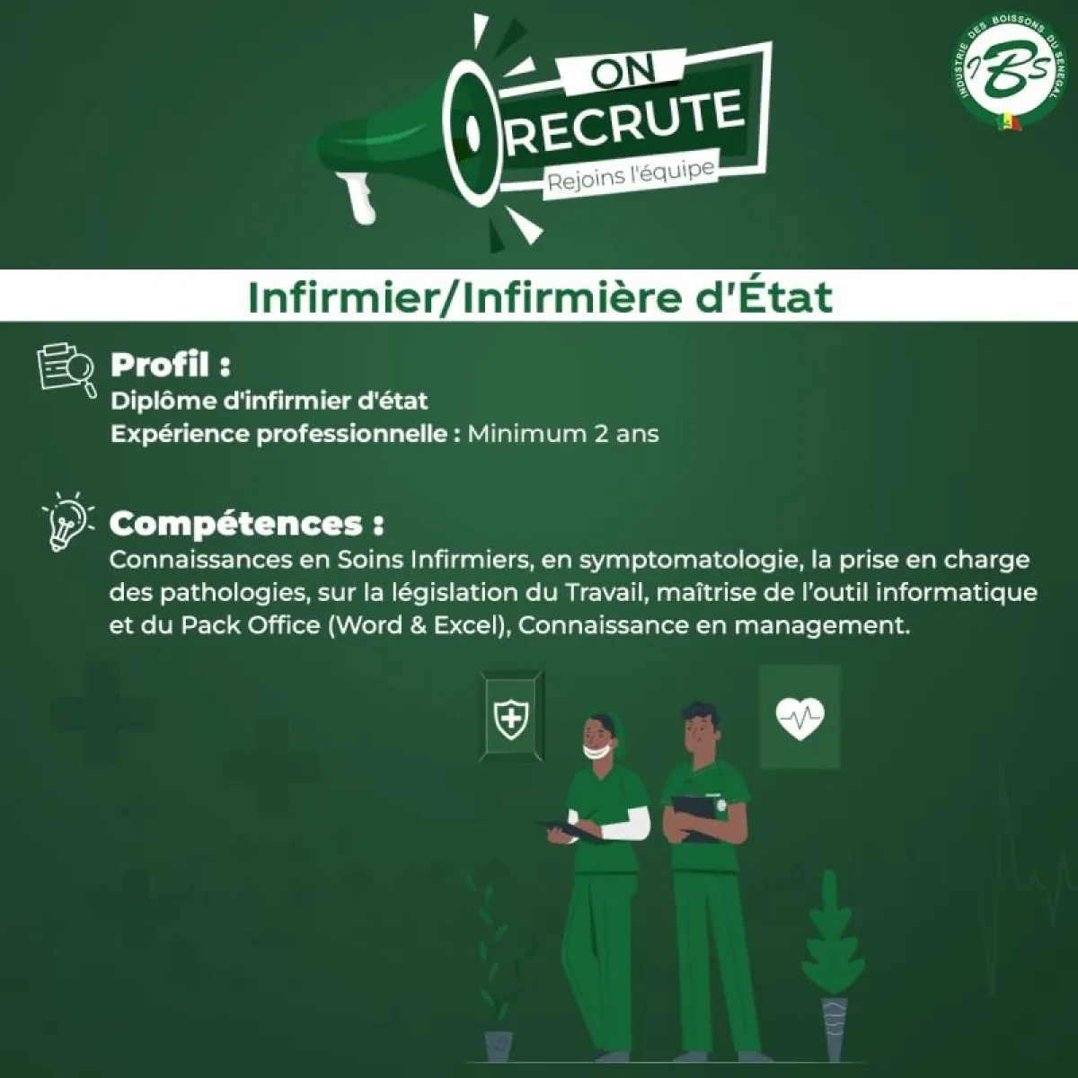 IBS recrute un(e) infirmier(ère) d'État